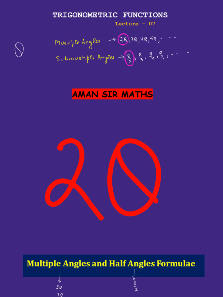 Trigonometric Functions 07 - Class Notes - Bhannat Maths | PDF