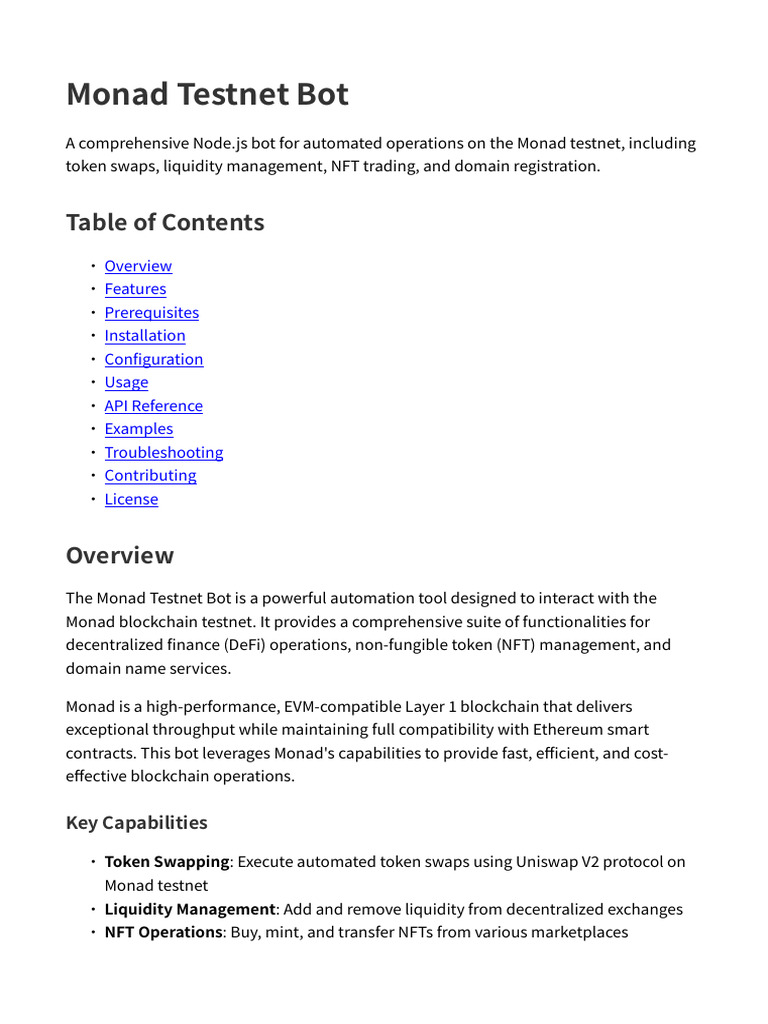 Monad Testnet Bot | PDF | Computing | Software Engineering