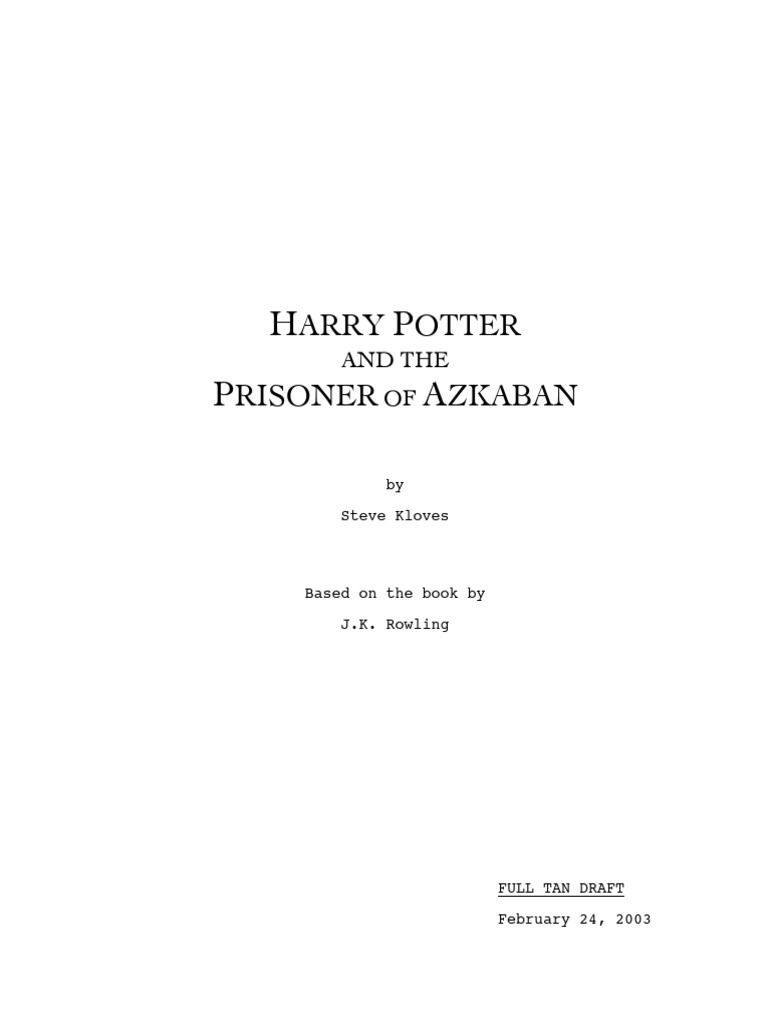 Harry Potter and The Prisoner of Azkaban 2004 Screenplay PDF