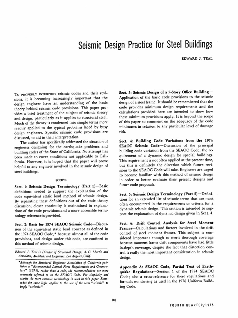 Seismic Design for Steel Buildings | PDF | Oscillation | Force