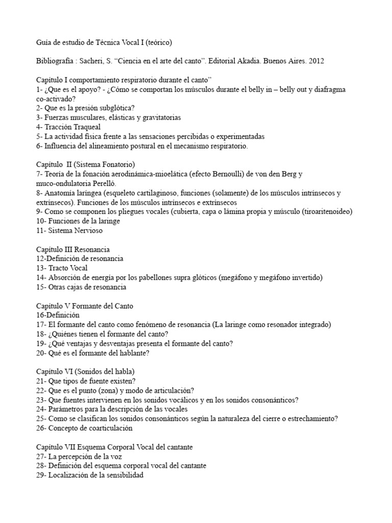 Guía Completa de Técnica Vocal I | PDF | Canto | Laringe