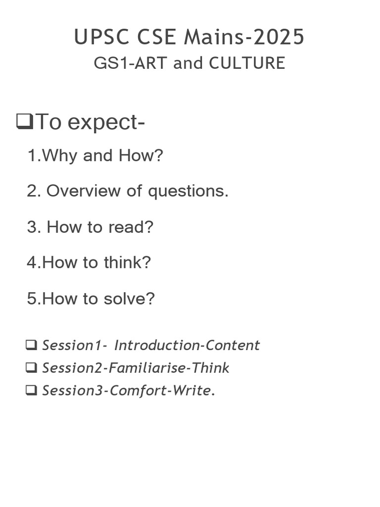 UPSC CSE 2025 GS1 Art & Culture Guide | PDF | Sanskrit