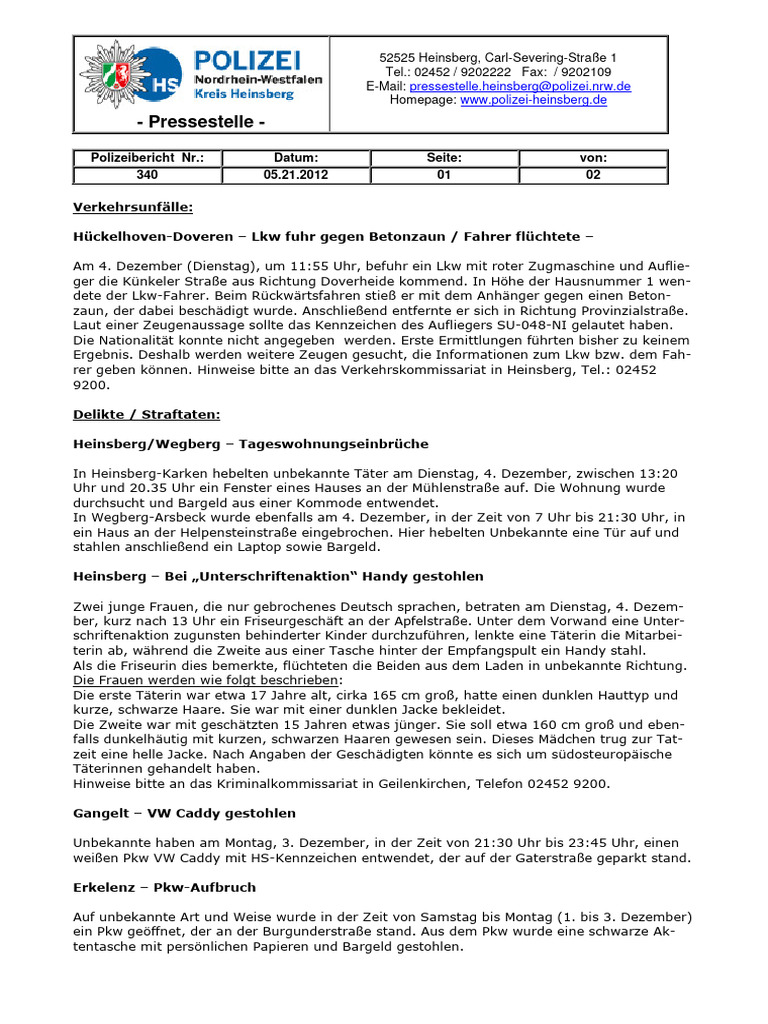 Polizeibericht Gppingen Heutenull