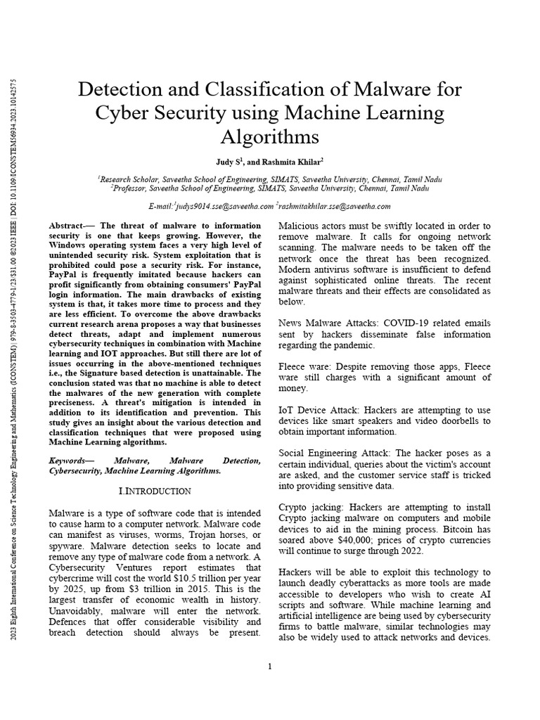 Malware Detection with Machine Learning | PDF | Malware | Computer Security