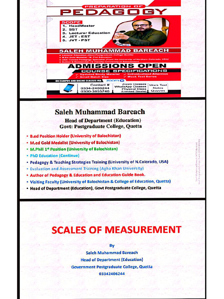 Scales of Measurement | PDF