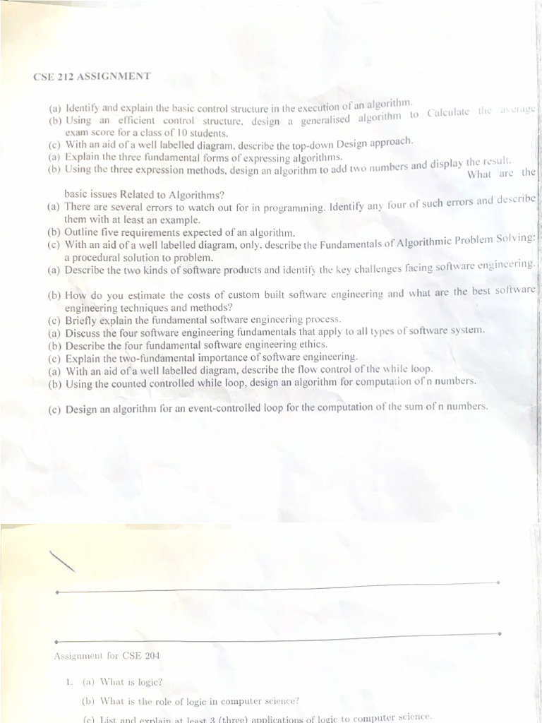 Cse 212 Assignment | PDF