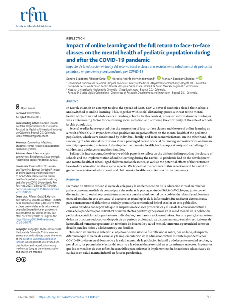Mental Health Impact of COVID-19 on Kids | PDF | Mental Disorder ...