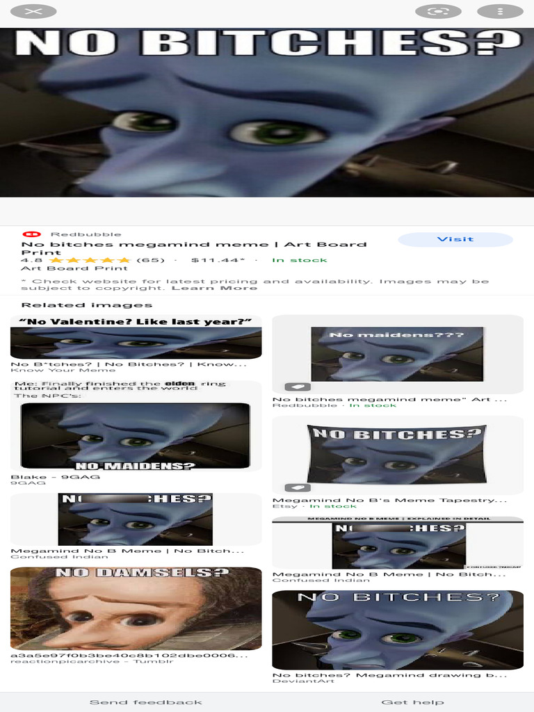Megamind No Bitches Meme Art Board PDF