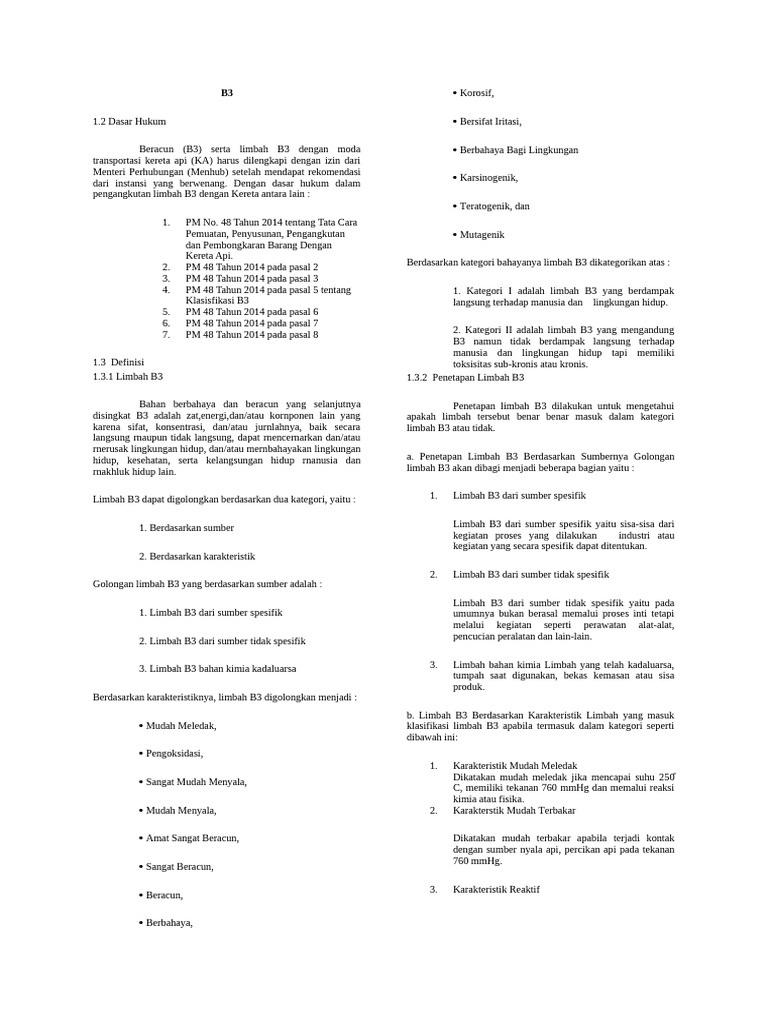 Pengangkutan Limbah B3 dengan Kereta Api | PDF