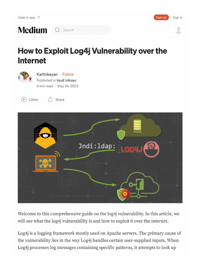 How To Exploit Log4j Vulnerability Over The Internet | PDF