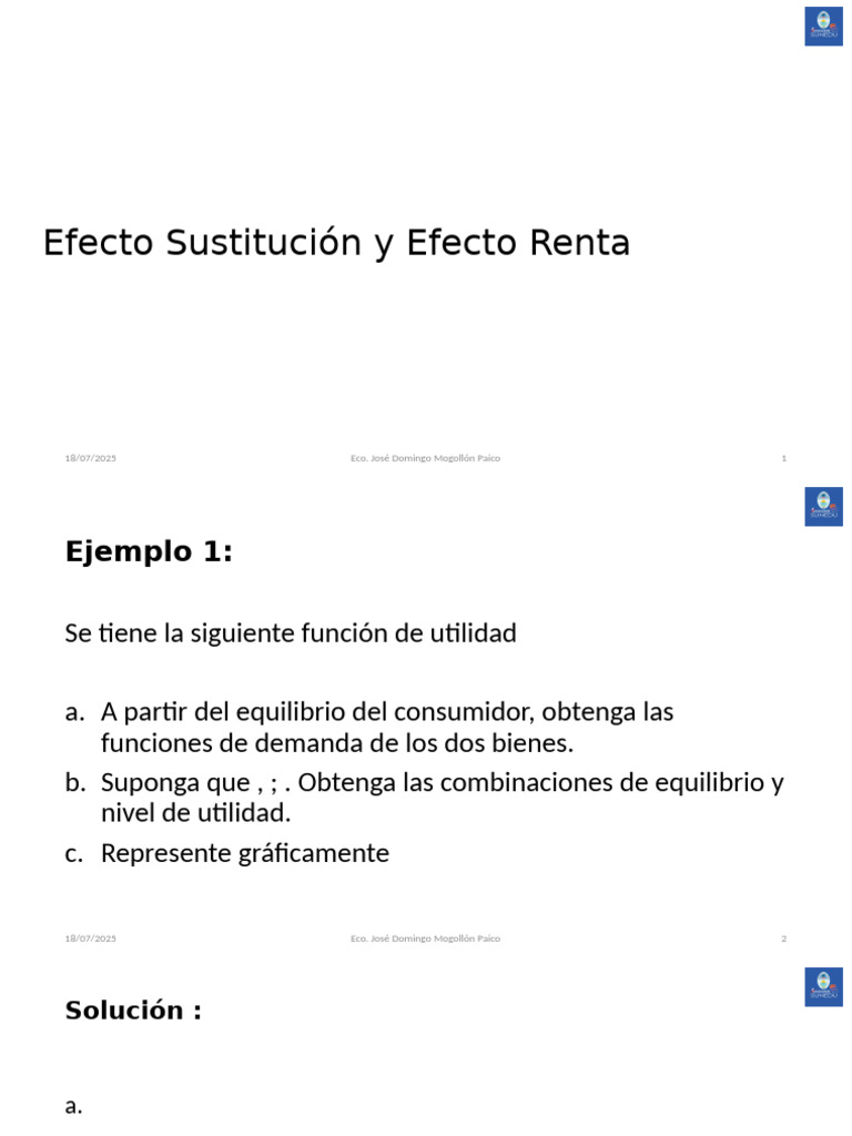 Efecto Sustitución y Efecto Renta Ejercicio CEDILLO LALUPU A. | PDF ...