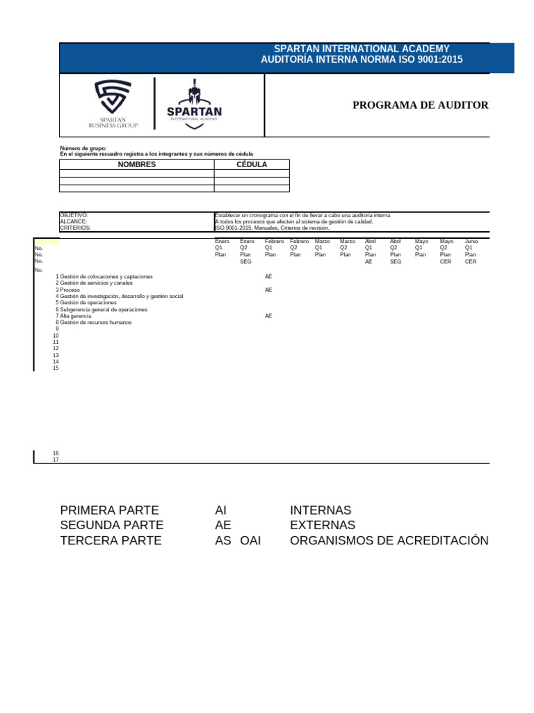 Programa de Auditoria Interna | PDF | Auditoría | Business