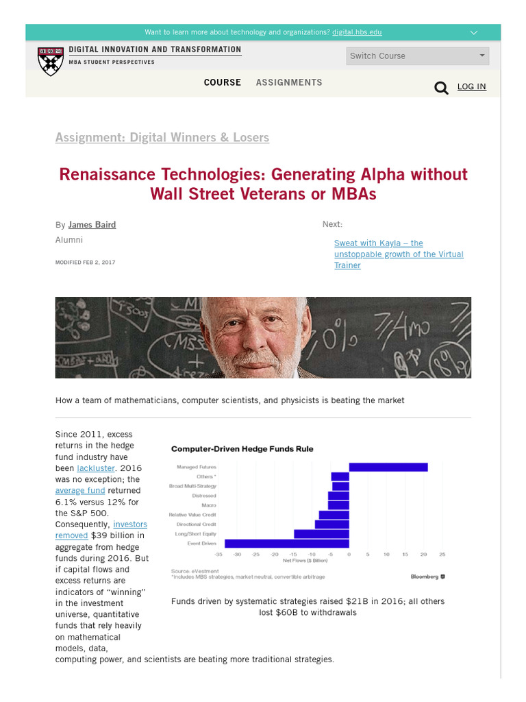 Renaissance Technologies Generating Alpha Without Wall Street Veterans ...