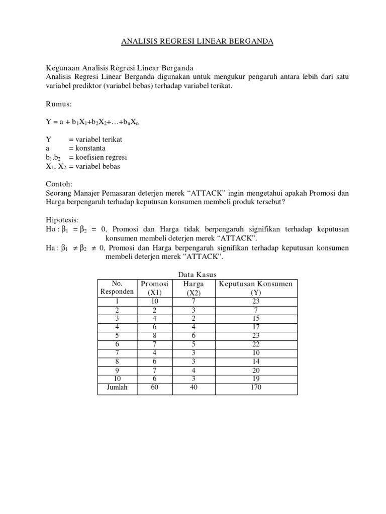 Analisis Regresi Linear Berganda Pdf
