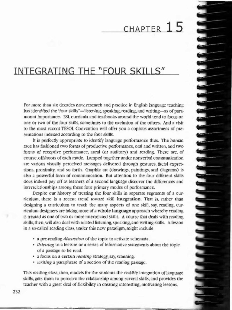 Integrating The Four Skills | PDF | Curriculum | Human Communication