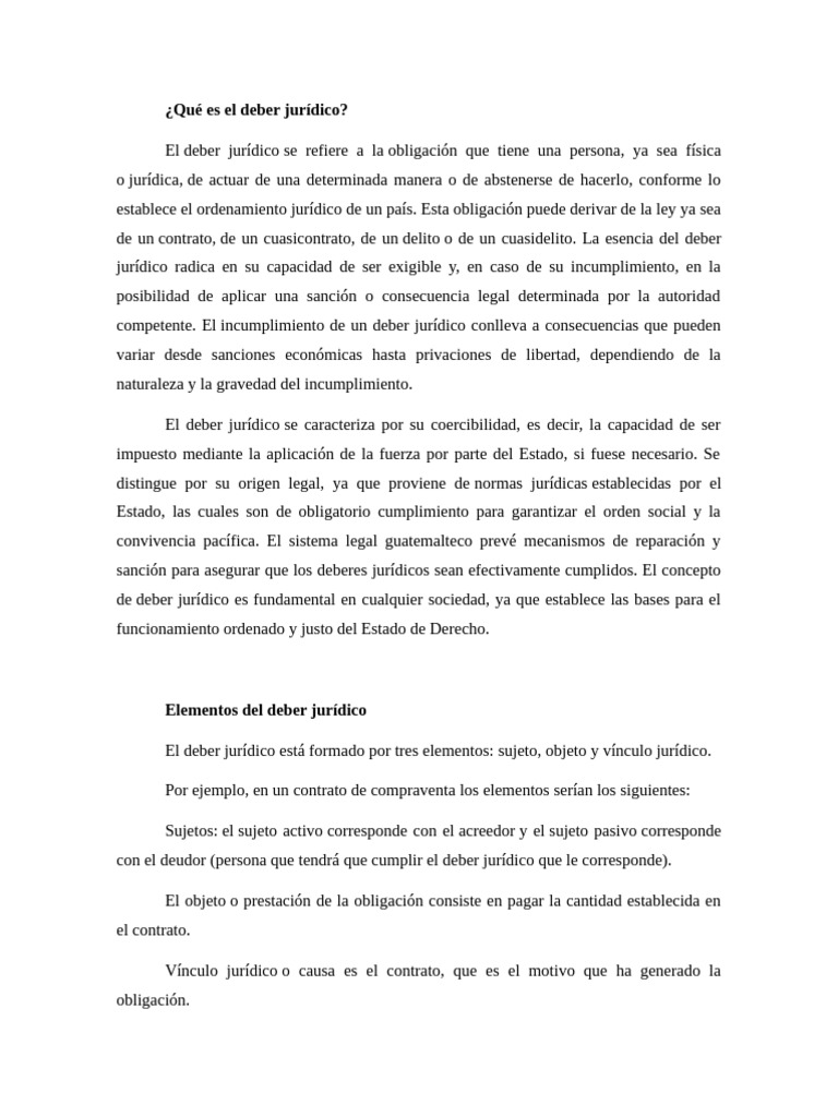 Qué Es El Deber Jurídico | PDF | Justicia | Crimen y violencia