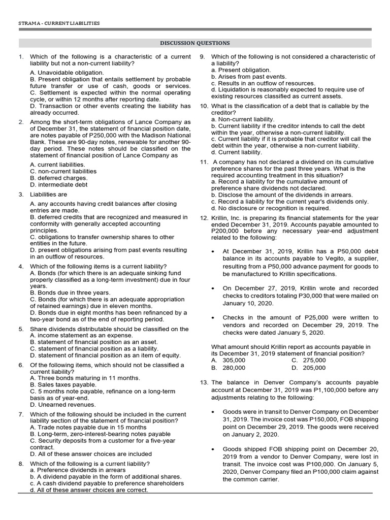 Understanding Current Liabilities in Accounting | PDF | Debits And ...