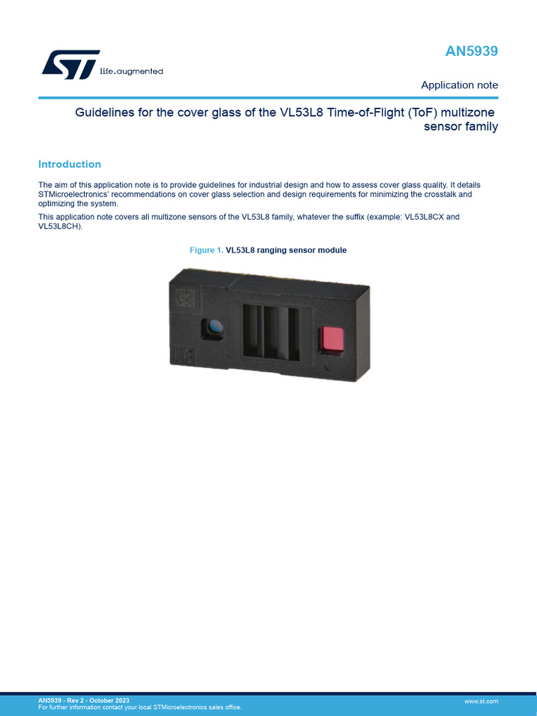 VL53L8 Sensor Cover Glass Guidelines | PDF | Optical Filter | Optics