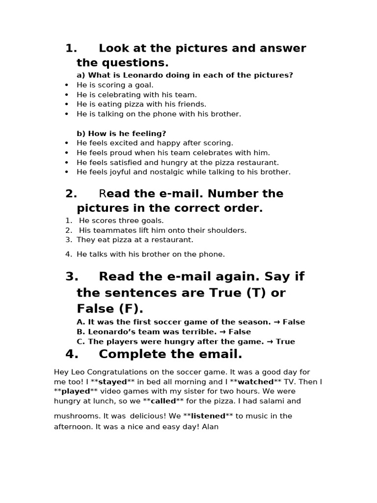 Look at The Pictures and Answer The Questions | PDF