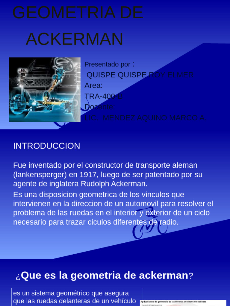 Geometría de Ackermann en Direcciones | PDF | Direccion | Eje