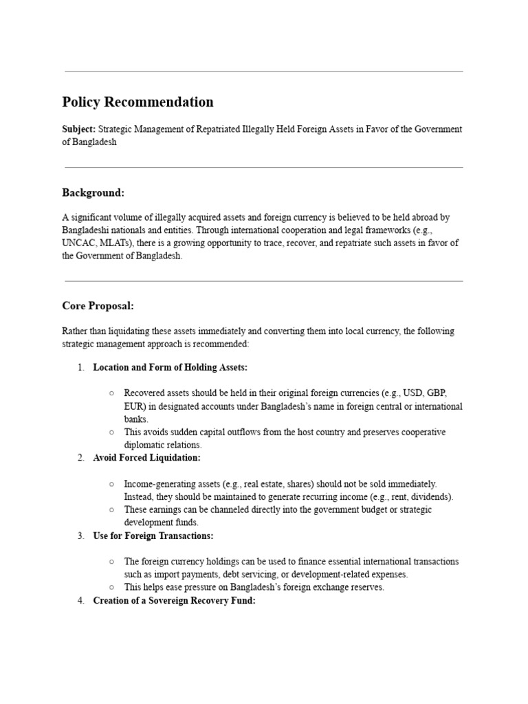 Policy Note On Methods of Illegal Fund Management | PDF