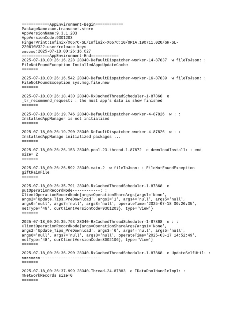 App Environment Log Analysis | PDF
