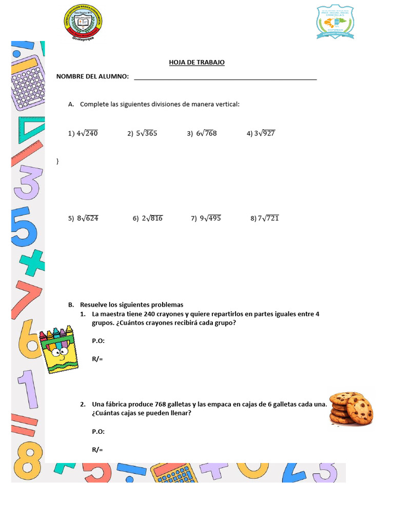 Ejercicios de Divisiones y Problemas Matemáticos | PDF