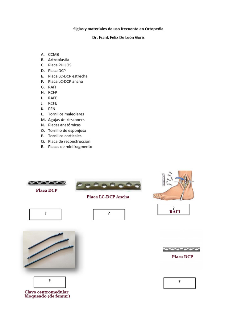 Materiales Comunes en Ortopedia | PDF