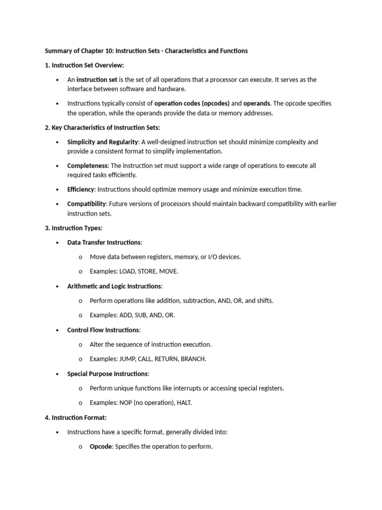 Summary of Chapter 10 - COMPORG | PDF | Central Processing Unit ...