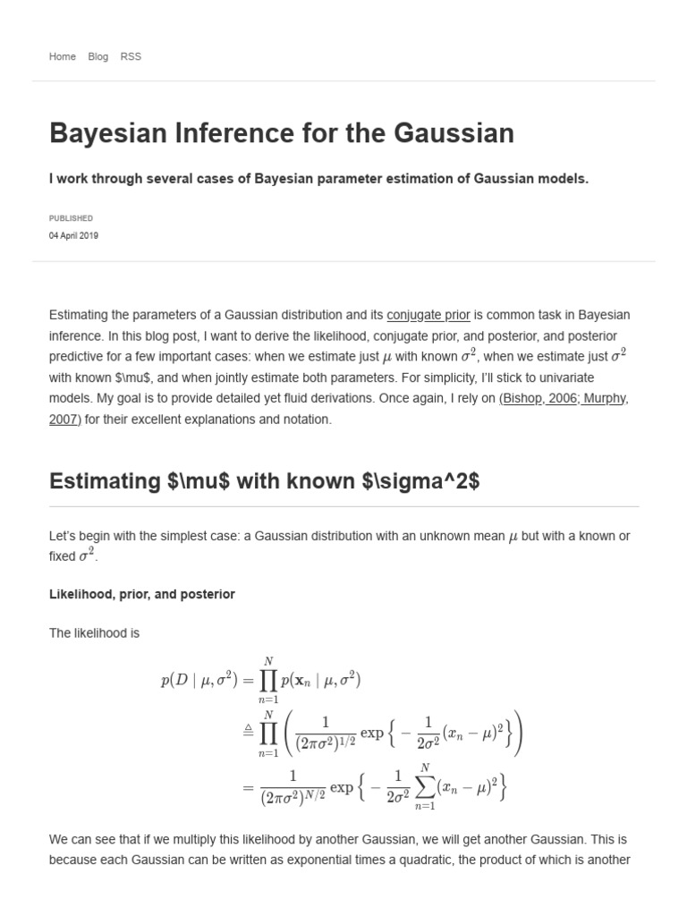 Bayesian Inference for Gaussian Models | PDF | Normal Distribution ...