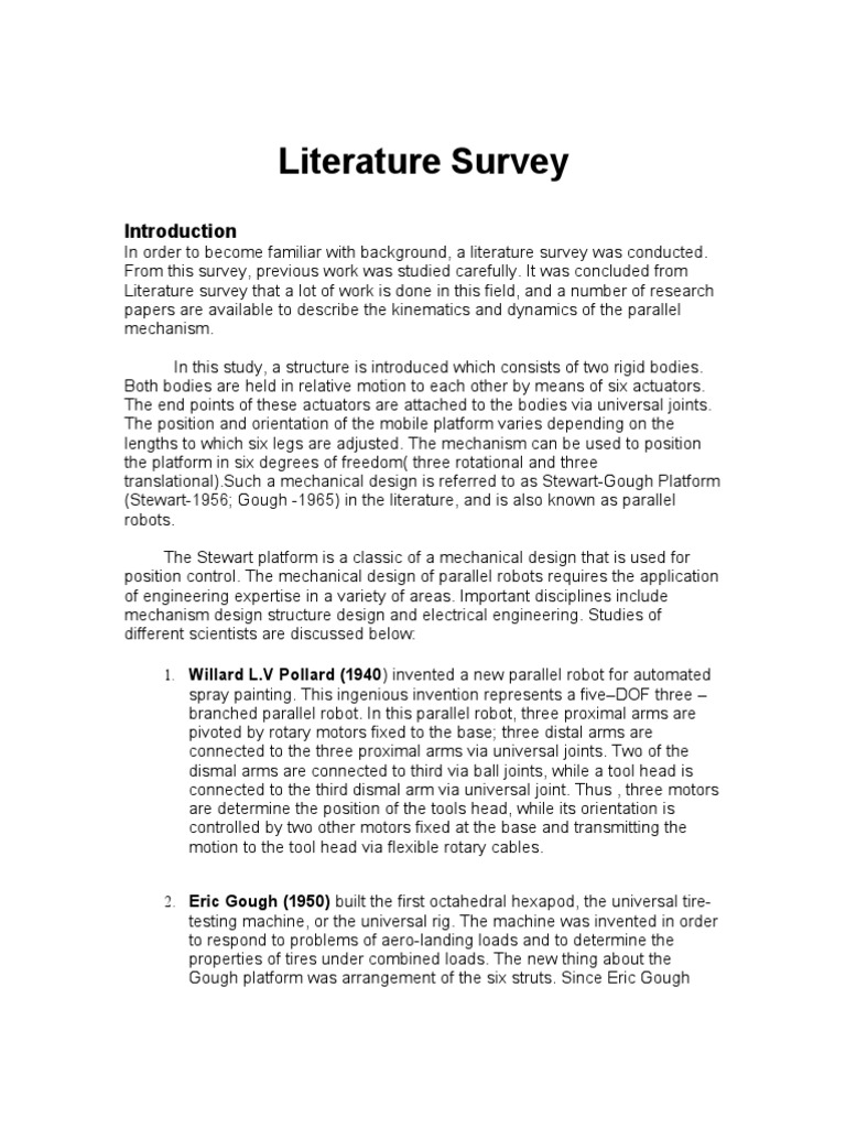 research paper literature survey