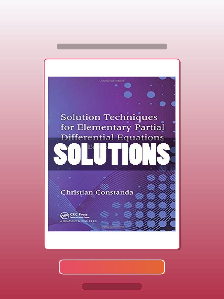 Solution Techniques For Elementary Partial Differential Equations 2 Ed ...