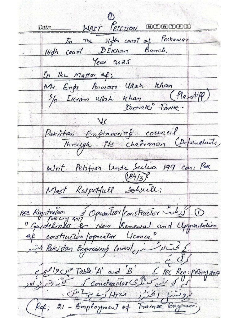 Writ Petition | PDF