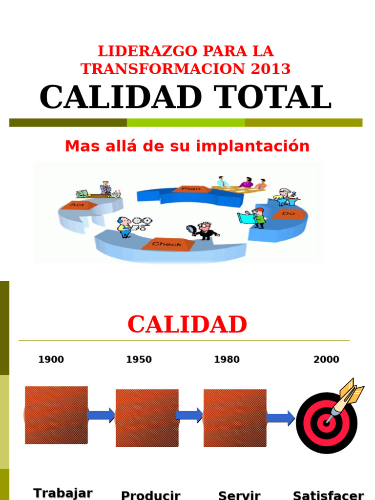 Liderazgo en Calidad Total y Mejora Continua | PDF | Calidad (comercial ...