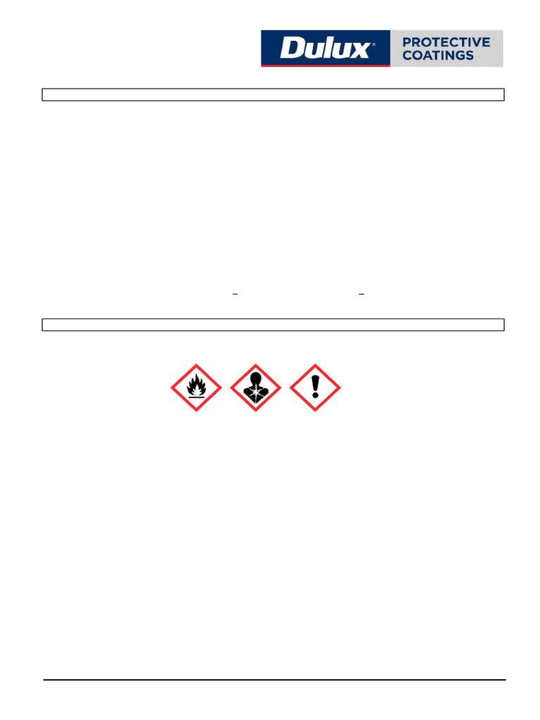 Dulux Epoxy Thinner Safety Data Sheet | PDF | Dangerous Goods | Toxicity