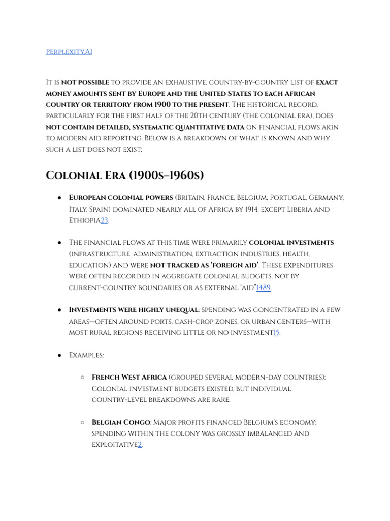 Colonial Investments in Africa | PDF | Official Development Assistance ...
