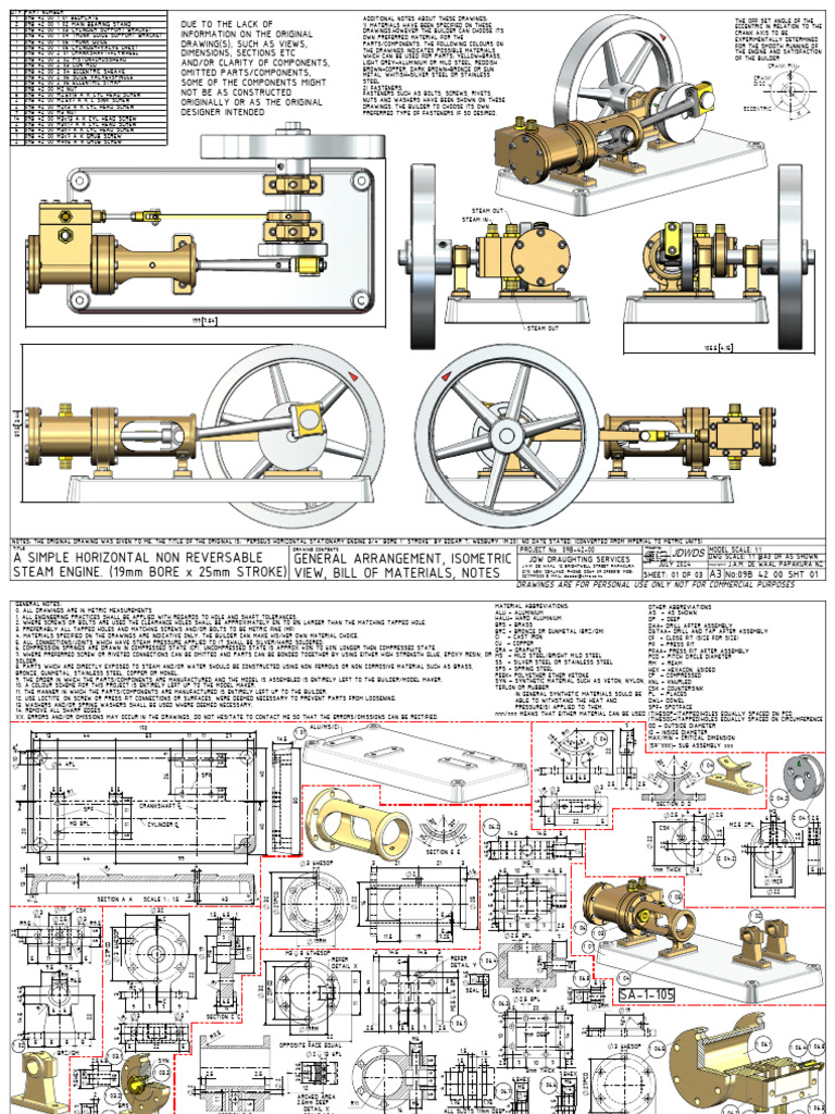 A Simple Horizontal Non Reversable Steam Engine | PDF | Screw | Nut ...