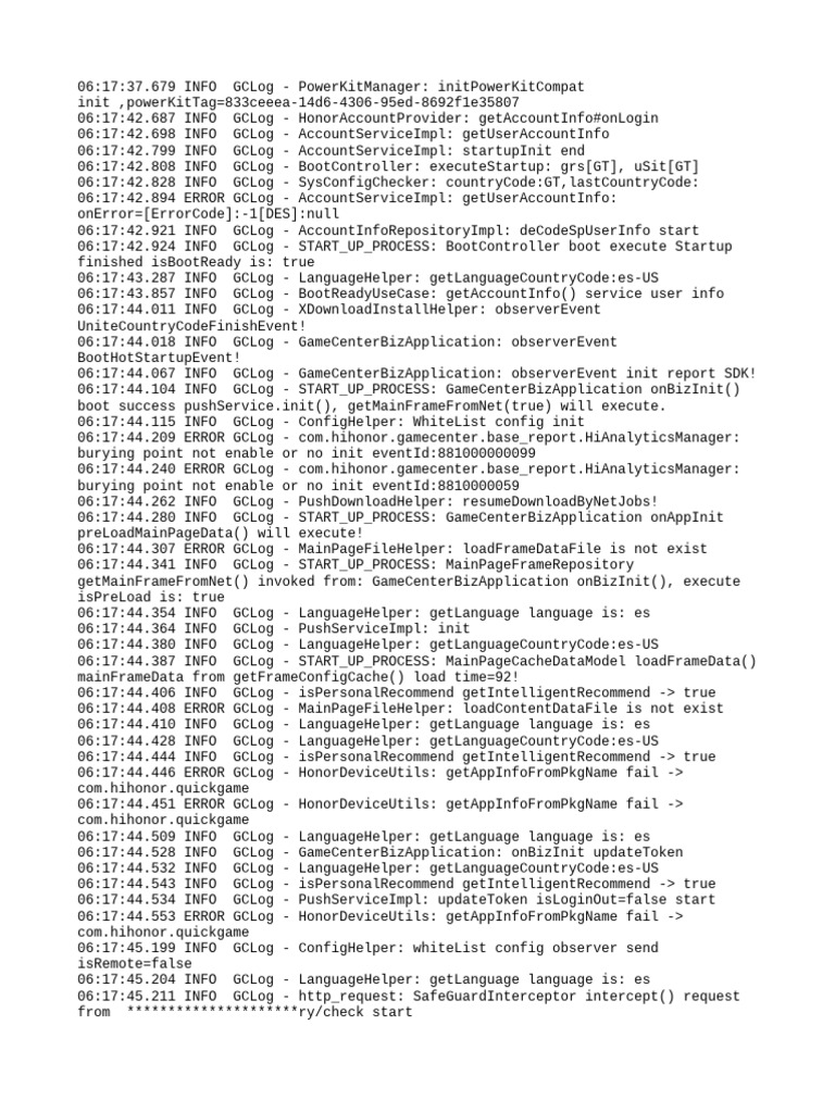 Game Center Initialization Log Analysis | PDF | Computing | Software