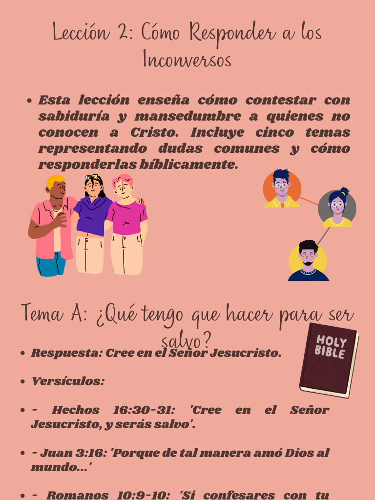 Respuestas Bíblicas a Inconversos | PDF | Cristo (título) | Salvación