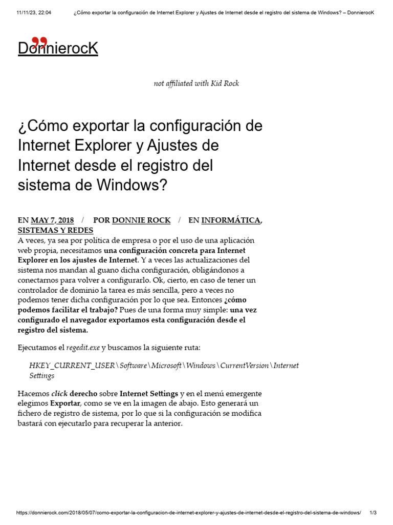 Exportar configuración de Internet Explorer | PDF | explorador de ...