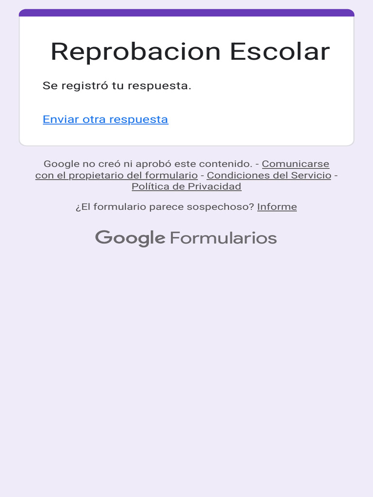 Reprobación Escolar en Formularios | PDF