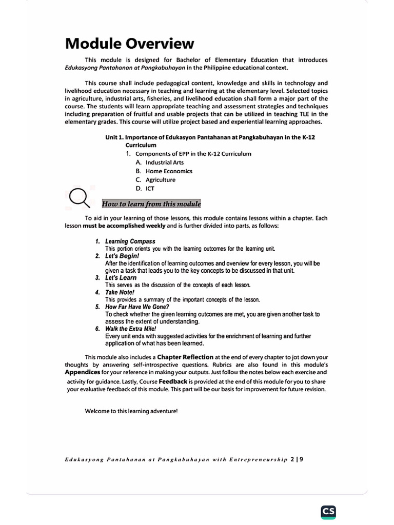 EPP With ENTREP Lesson 1 | PDF
