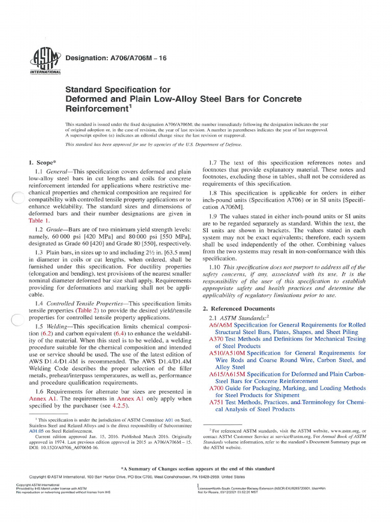 A706 A706m 16 | PDF