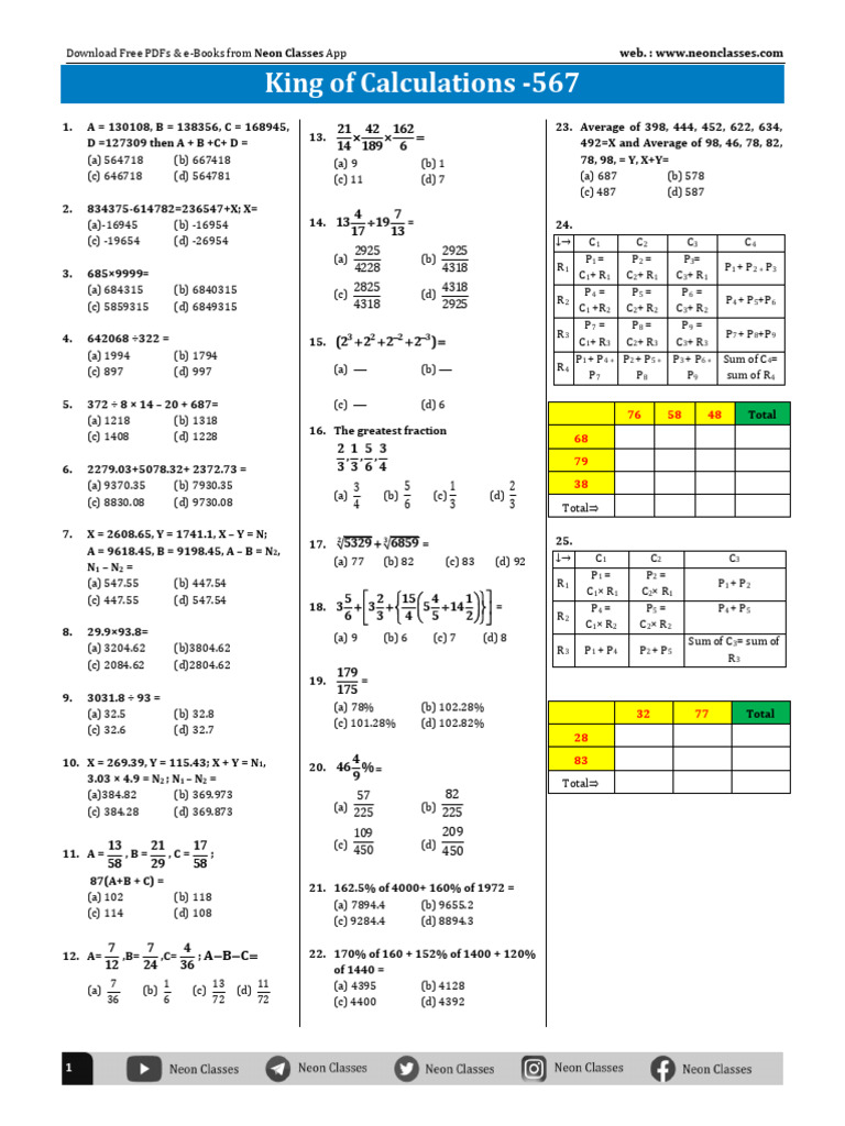 Free Math Practice Questions PDF | PDF | Chess | Chess Theory