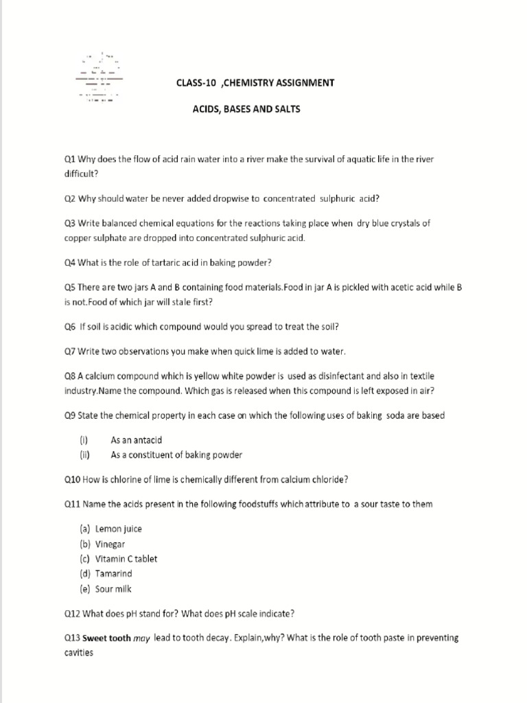 Acid Bases and Salt Test | PDF