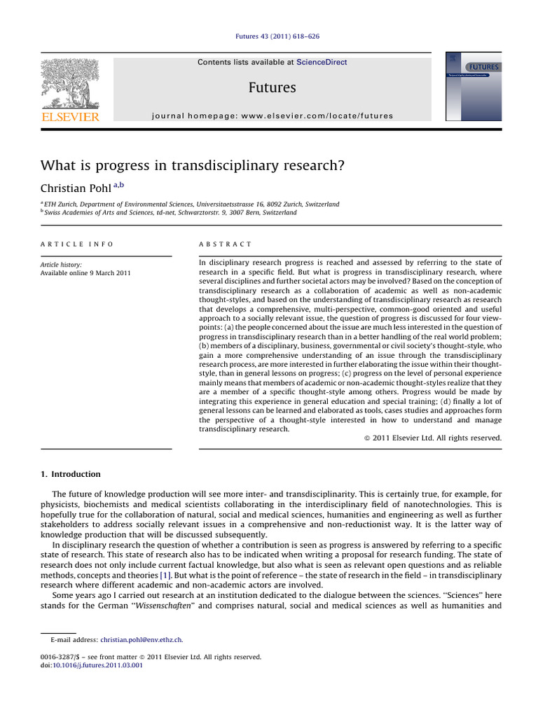 Understanding Progress in Transdisciplinary Research | PDF | Knowledge ...
