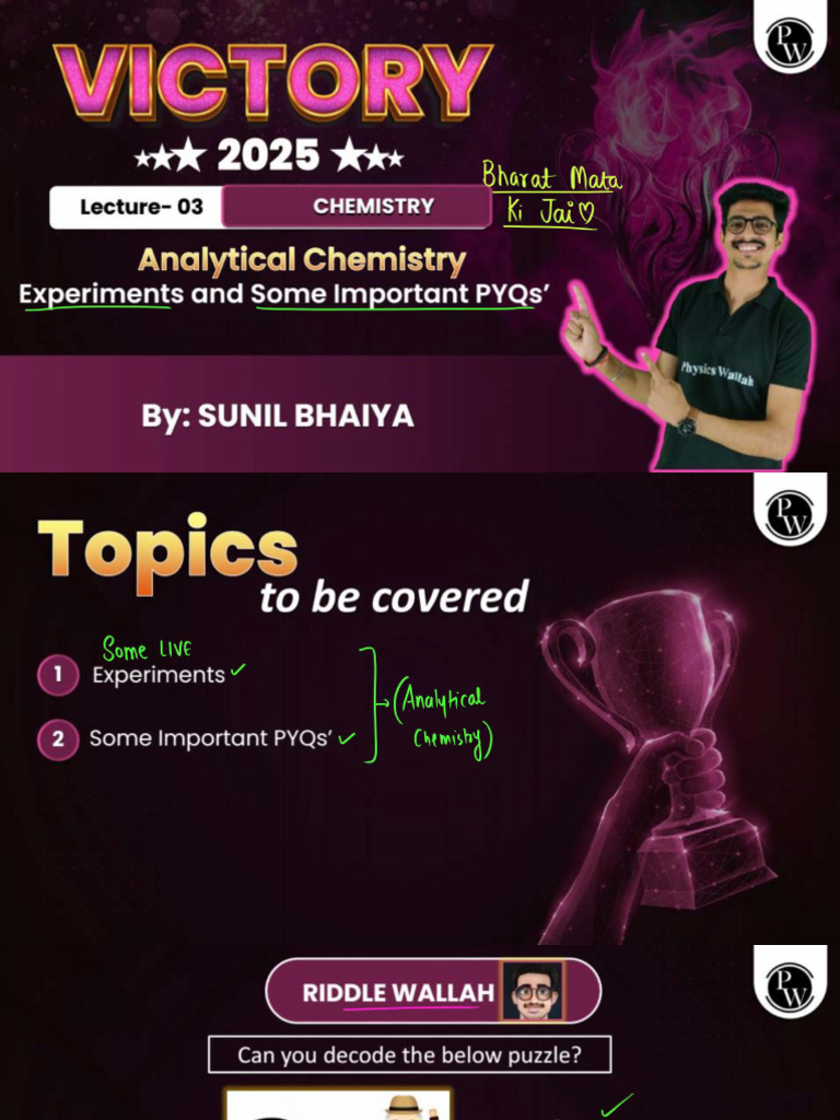 Analytical Chemistry 03 - Class Notes - Victory 2025 | PDF
