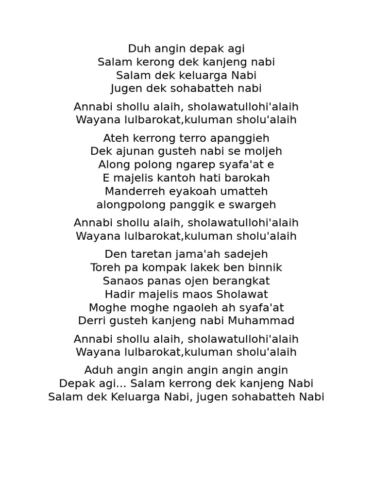 Duh Angin Depak Agi | PDF