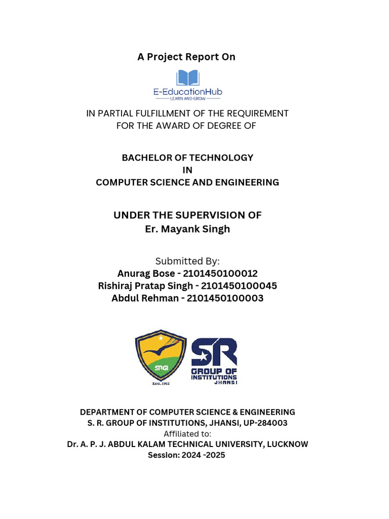 Final Report E-EducationHub | PDF | Software Testing | Educational ...