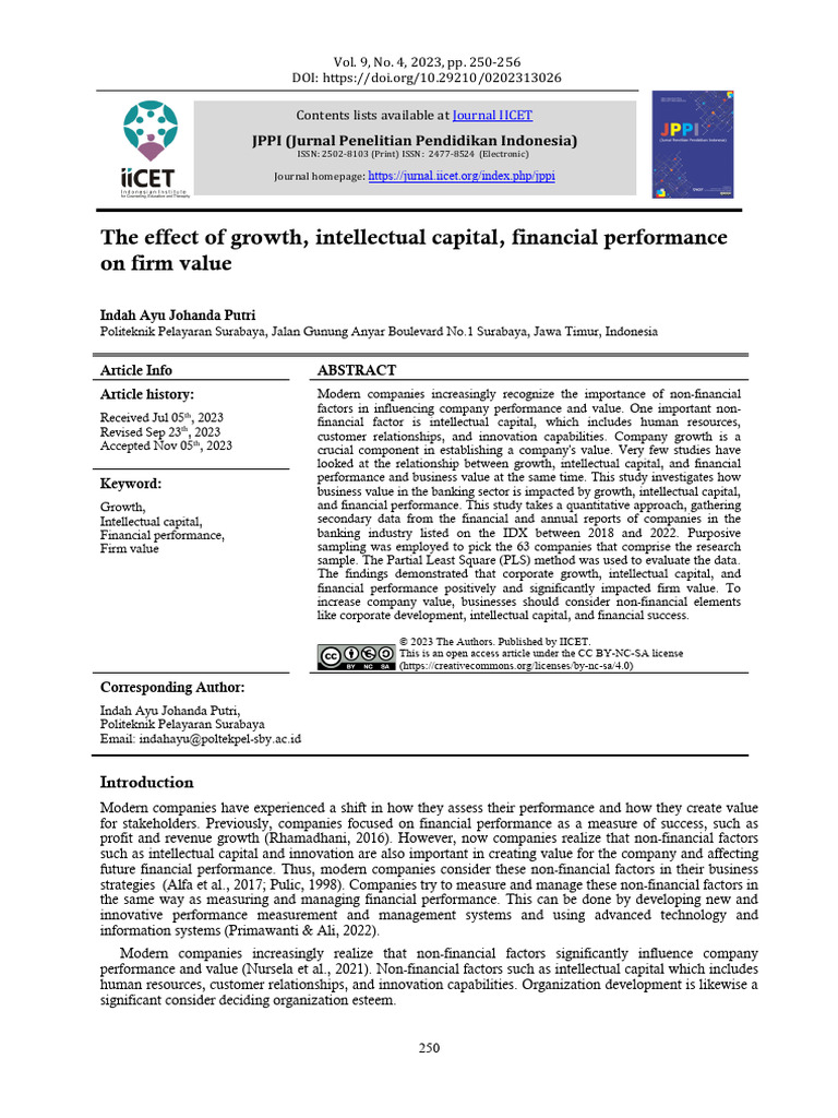 Impact of Growth on Firm Value | PDF | Value (Economics) | Capital ...